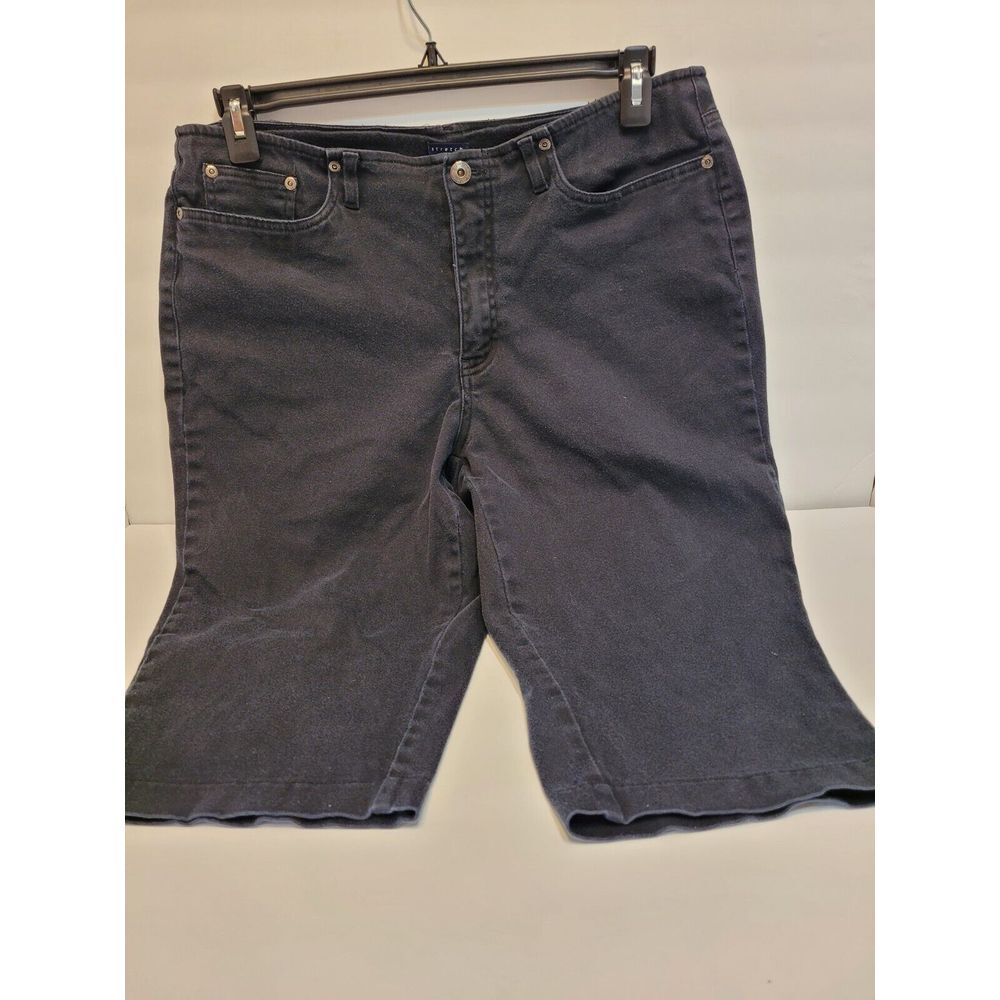 Venezia‎ Jeans Bermuda Shorts Womens 18 Black Good Stretch Denim Cotton Blend